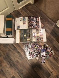 Large Box Filled With Sports Trading Cards