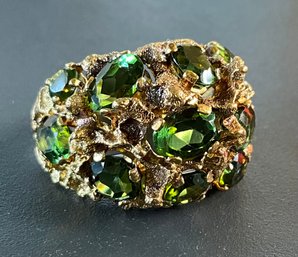 Exquisite 18k Emerald Cocktail Ring  ~ Size 7 1/2 ~