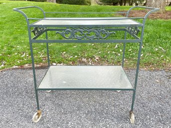 A Vintage Wrought Iron Tea Cart