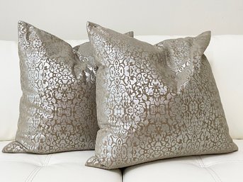 A Pair Of Glam Down Stuffed Accent Pillows