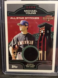 2004 Topps All Star Stitches Michael Young Jersey Relic Card - M