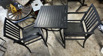Metal High Top Table W/2 Chairs
