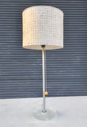 Vintage Rice Paper Shade Lamp With Glass Base