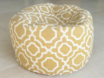 A Modern Linen Pouf