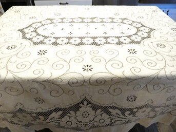 French Crochet Lace Tablecloth