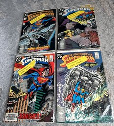 4 Adventures Of Superman Comic Books- All Autographed By JERRY ORDWAY