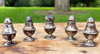 Vintage Sterling Silver Salt And Pepper Shakers