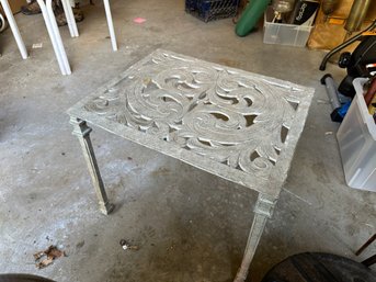 Metal Scrolled Table In Cast Aluminum