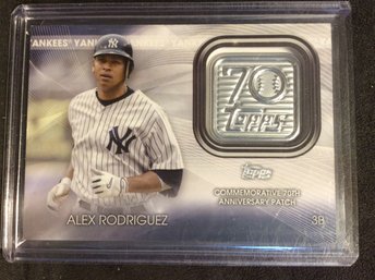 2021 Topps 70th Anniversary Alex Rodriguez Logo Patch Card - M