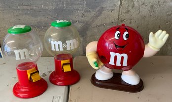 3 Vintage 1991 M & M Dispensers