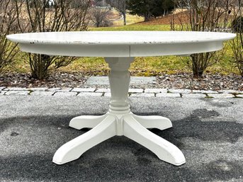 A Painted Pine Pedestal Base Dining Table By Pottery Barn