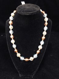 Multicolored Gold Beaded Necklace 374