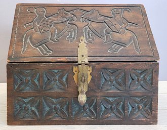 A Carved Wood Jewelry Box