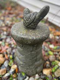 Cement Garden Pillar With Bird Accent
