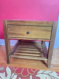 Wood End Table With Plank Bottom