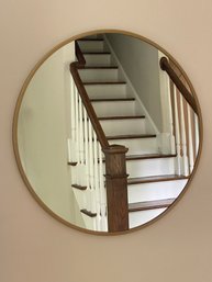 Round Wood Framed Mirror