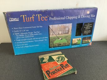 Turf Tee Professional Chipping And Driving Mat And Healthways Practice Putt
