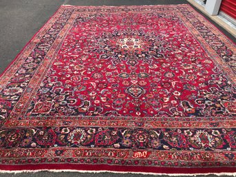 Mashad ,Hand Knotted Persian Rug,  9 Feet 11 Inch, By 13 Feet 3 Inch