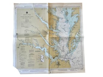 Vintage NOAA Nautical Map Of Chesapeake Bay