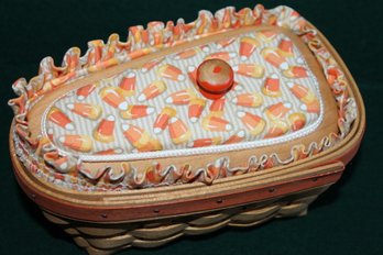 Special Edition Longaberger Halloween Candy Corn Basket With Lid And Liner