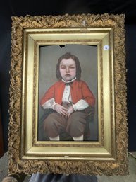 VICTORIAN PAINTED PORTRAIT OF A BOY