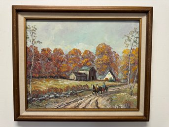 Autumn Post Oil Painting By CT Artist Francis Pulito