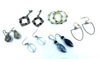 Collection Of 6 Pairs Of Earrings.  Vintage To Contemporary