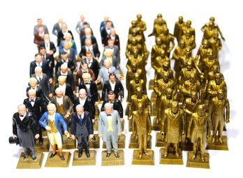 Lot 71 MARX Plastic Die Cast President Toy Figures In Color And All Gold