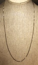 14K White Gold Box Chain Necklace 18' Long