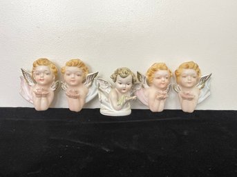 Set Of Porcelain Angel Figurines