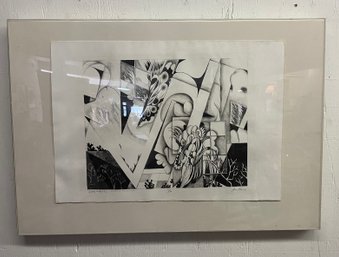 Black And White Pencil Signed And Numbered Lithograph