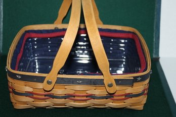 Special Edition Longaberger Stars And Stripes USA Basket With Liner
