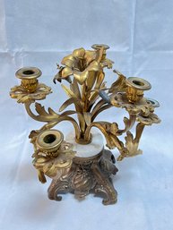 Metal And Marble, 5 Arm Candelabra