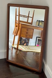 Mid Century 1967 Low Profile Solid Wood Mirror