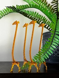 Lot Of 4 Mid Century Orange Giraffes