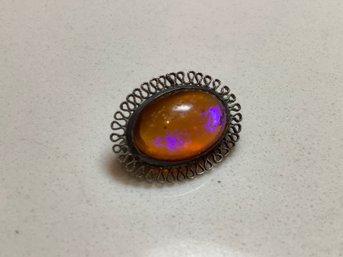 Sterling Silver Tiger Eye Pin 3.00 G.