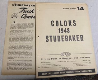 1948 Studebaker Colors And Truck Operator's Guide For 2R Series