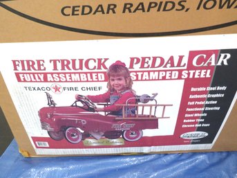 Vintage 1990s New In Box Gearbox Red Fire Truck Pedal Car