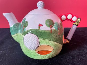 Vintage Burton & Burton Ceramic Golf Themed Teapot