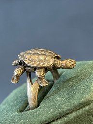 Articulated Sterling Silver Turtle Ring