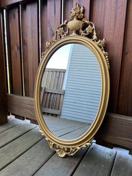 Mid Century Syroco Large Oval Mirror - 31 Inches Long By 16 Inches Wide