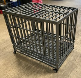 37 Inch Heavy Duty Metal Crate Dog On Wheels