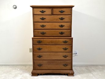 A Vintage Chest-on-Chest In Rock Maple By Beal's Of Portland, ME