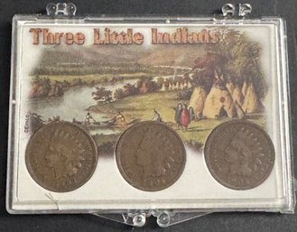 Lot Of 3 Indian Head Pennies