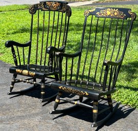 Two Well Crafted Stenciled Rockers