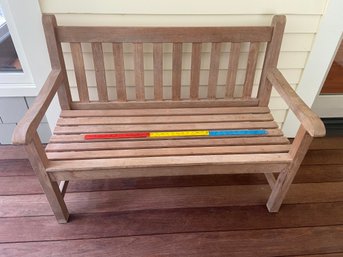 Teak Wood Patio Porch Bench 46x22.5x34 Sturdy