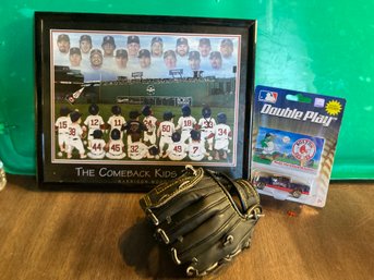 Boston Red Sox Mitt, Matchbox And The Comeback Kids Plaque 2004  Harrison Woods