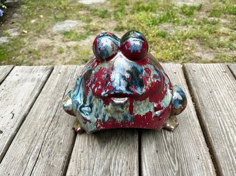 Whimsical Painted Frog Pottery