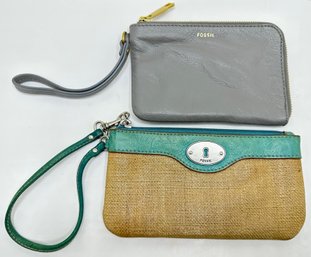 2 Fossil Wallets: Key-Per & Leather