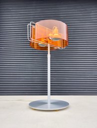 Vintage Pablo Pardo Designs Gloss Table Lamp In Acrylic And Aluminum - Adjustable Uplighter/downlighter